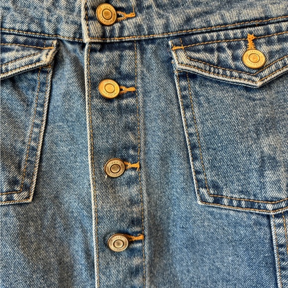 ZARA TRF Button-Front Raw Edge‎ Denim Skirt large size 30 - Picture 3 of 8